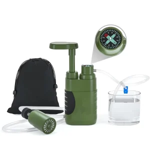0.01 Micron 4 Stage Hand Pump Water Filter Purifier for Emergency Travel Camping Survival for Bicycle Water Bottles