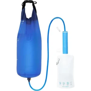 0.01-Micron 5-Stage Gravity Water Filtration System with Filter Straw, 1-Gallon Gravity Water Bag, and Water Purifier