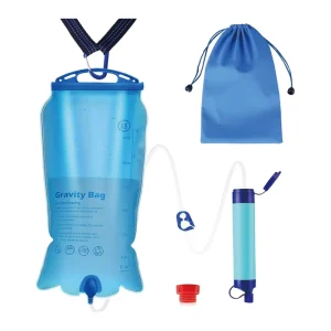 0.1 to 0.01 Micron Emergency Gravity Water Filter Bag for Outdoor Survival