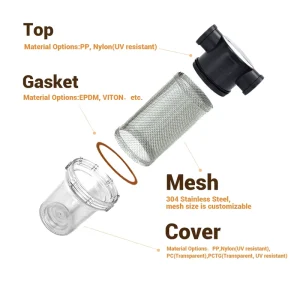 1 2′ Male NPT Water Strainer With Stainless Steel Mesh Water Tank Sediment Inlet Filter