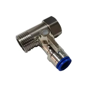 1/2 X 1/2 X 1/4 Cold Water Supply Valve Tee-Angle Stop Adapter Diverter Valve