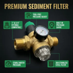 1″&3 4″ Manual Water Pipeline Filter 316 Stainless Steel Water Pre Filter Purification System for Household & Industrial Use