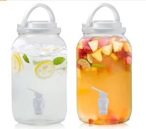 1-Gallon Plastic Beverage and Water Dispenser with Spigot for Parties and Lemonade