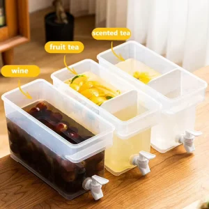 1 Gallon Plastic Iced Juice and Lemonade Beverage Dispenser with Faucet