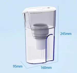1.0L Portable Household Manual Vertical Stripe PP Carbon UF Water Pitcher with Filter