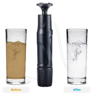 1.2L min Portable Manual Ceramic Activated Carbon Water Purifier Washable Filter for Outdoor Camping
