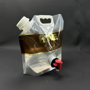 1.5L Portable Liquid Doypack with Tap Coffee Faucet Plastic Drink Dispenser Reusable Spigot Pouch for Juice Beer