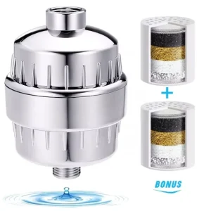10 12 15 Stages Universal Shower Water Filter with 2 Replaceable Cartridges high Quality Shower Filter