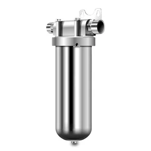 10 20 Inch 304 Stainless Steel Whole House Water Prefilter High Flow Washable Mesh Cartridge Housing Outdoor Household