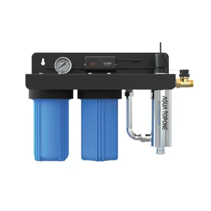 10*4.5 Three Stages Big Blue Filter System with PP GAC UV Whole House Water Filter System with Brass Type Material Flow Sensor