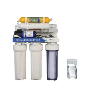 10” 6-Stage Reverse Osmosis Electric Plastic Under-Sink Water Filter System 1/5” 50W 24-Month Filter Life Eco-Friendly Water