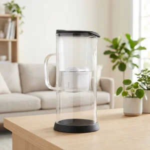 10 Cup Alkaline Ionizer Water Pitcher Replacement Filter Cartridge Removes Chlorine Heavy Metals Bacteria 2.4L Glass Filter