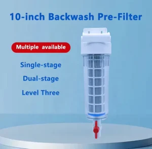 10 Inch Backwash Pre Filter Single Dual Triple Stage Water Filtration System with Washable Sediment Filter and Drain Valve