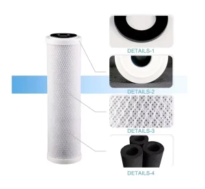 10 Inch CTO Activated Carbon Block Filter Cartridge with Coconut Shell Carbon Core for RO Systems