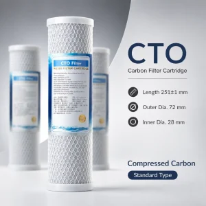10 Inch CTO Compressed Activated Carbon Block Water Filter Cartridge Household Hotel Use 6-8 Month Filter Life