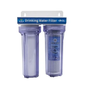 10 Inch Double-Stage Inline Water Filter System Transparent Housing Pipeline Water Purifier Prefilter