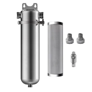 10 Inch High Flow 8000L/H 40 Micron 316 Stainless Steel Prefilter Non Electric Whole House Water Pre Filter
