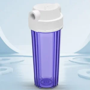 10 Inch Male Thread Transparent Manual Water Filter Housing with Cap 1/4 and 1/2 Inch Pore for Hotel Household RV Use 5-Stage