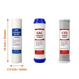 10 Inch Standard Water Filter Cartridge PP Sediment GAC CTO Carbon Block Replacement Universal Fit Whole House Drinking