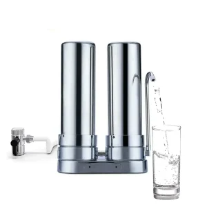 10 Inch Two Stages Countertop Stainless Steel Gravity Water Filter Housing