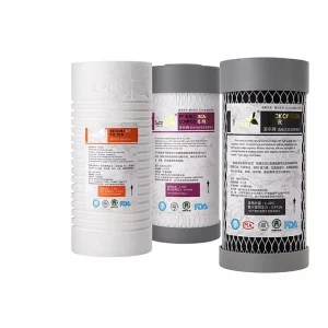 10 Inch White Sintered Activated Carbon Rod PP Filter Cartridge for Water Filtration