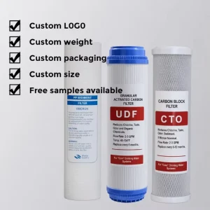 10 Inch X 2.5 Water Filter Cartridge Set PP Sediment GAC Granular Carbon CTO Block Replacement Standard Universal RO Pre Filter