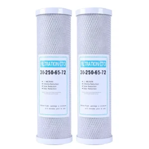 10-Inch and 20-Inch Whole House Inline CTO Carbon Water Filter Cartridge Replacement for Water Purifiers and RO Systems