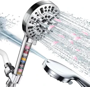 10 Mode Rain Shower Head Hose and Shower Filter Shower Head Bathroom Hand Held High Pressure Filter Shower Head