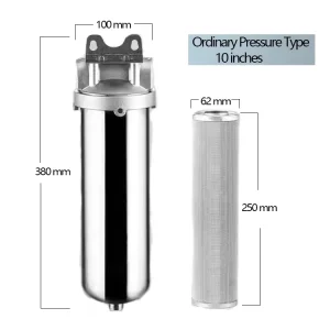 10″ Powerful Filtration High Flow Modular Stainless Steel Prefilter for Commercial Use
