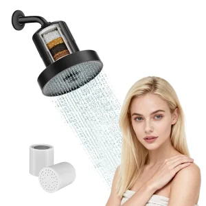 10-Stage Single High Pressure Shower Filter Head Removing Chlorine Overhead Shower Filter for Bathroom Hard Improve Hair Skin
