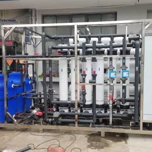 10-Ton Industrial Wastewater Reuse RO Reverse Osmosis System with Ultrafiltration, Stainless Steel, 220V
