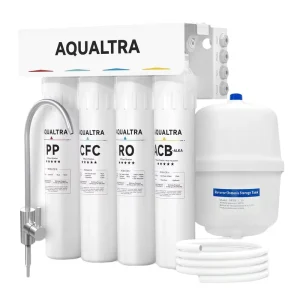 100 GPD Plastic Alkaline Reverse Osmosis System 4-Stage Pure Drain Water RO Purifier Filter Remineralization Filter