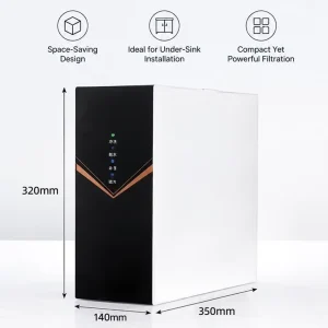100 GPD Under-Sink 4-Stage Reverse Osmosis Water Filter System for Home and Hotel Use