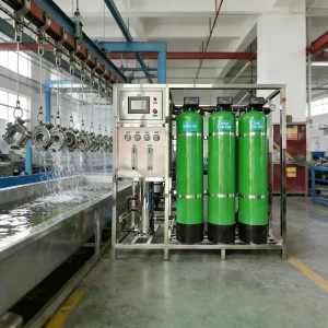 1000 LPH Industrial RO System with 3 Green Canisters PLC Automatic Water Treatment Plant CE