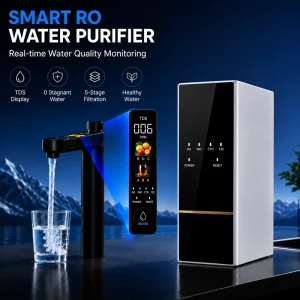 1000GPD 5-Stage RO Water Purifier with Smart TDS-Monitoring Faucet Under-Sink Whole-House Water Filtration System