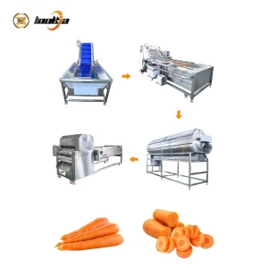 1000kg/H Carrot Cleaning Machine Conveyor Vegetable Brush Washer Baby Carrot Segmenter Processing Line