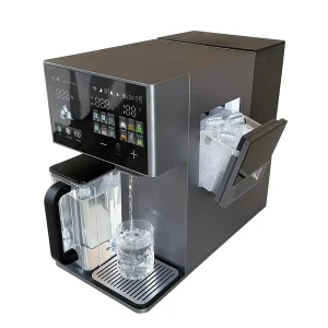100GPD Countertop Water Purifier Dispenser with Instant Hot Cold Water & Bullet Ice Maker, Desktop Filtered Water Cooler