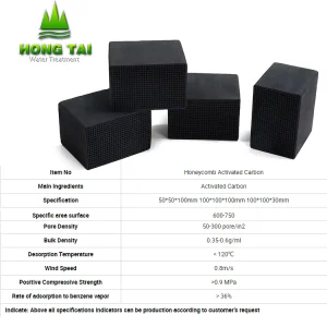 100x100x100mm Honeycomb Extruded Activated Carbon Cube Filter Cartridge