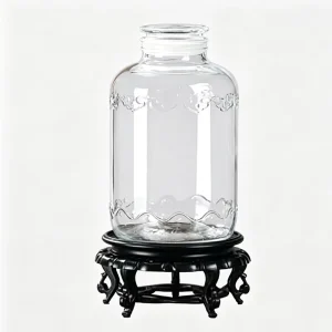 10L 20L 30L Round Cold Drink Dispenser Glass Beverage Dispenser with Stainless Steel Faucet and Resin Base