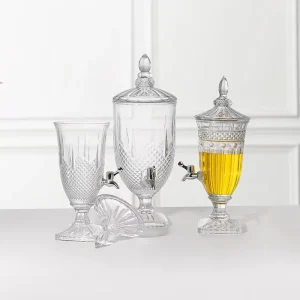 10L Transparent Drink Container Creative Glass Juice Dispenser with Lid & Plastic Faucet for Party Bulk Order