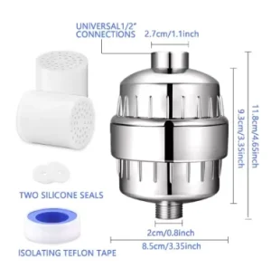 12 15 17 Stages Vitamin C E Chromed Finished Shower Filter Shower Water Filter