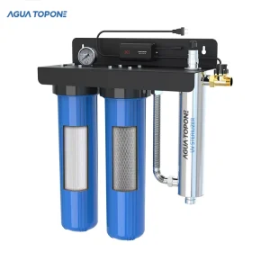 12 GPM Stainless Steel Whole House Water Purification System Activated Carbon Filters Wall Mounted for Household Commercial