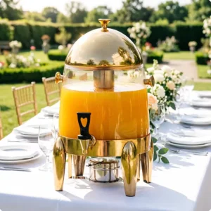 12L Gold-Plated Stainless Steel Cold Beverage Juice Dispenser with Tap