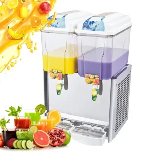 12L x 2 Stainless Steel Juice Dispenser with Single Compartment and 220V Power