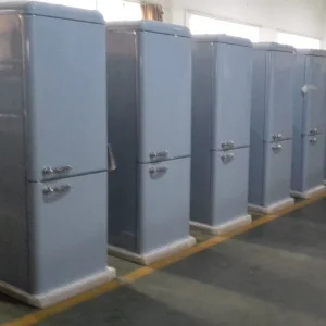 136L Double Door Retro Refrigerator with Upper Refrigeration and Lower Freezing Two Door Fridge for Home