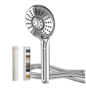 15 20 Stage Rain Shower Hard Water Filter Saving Bathroom High Pressure Rainfall Mineral Shower Head With Filter for Hard Water