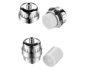 15 Stage Plastic Water Head Shower Filter KDF Activated Carbon Manual Bright Metal Color Household Water Laundry