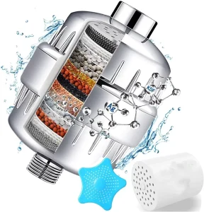 15 Stage Shower Filter with Vitamin C for Hard Water Coconut Shell Activated Carbon Technology