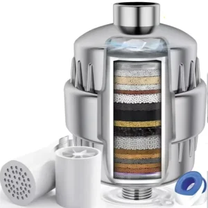 15-stage ABS Water Purifier Small Household Shower Filter for Bathroom Modern Design Easy Installation Suitable for Home Shower