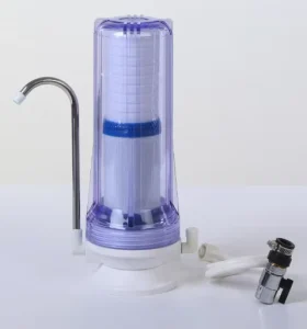 1500-Liter Countertop Tap Water Filter with Clear Housing for Single or Mixer Faucets